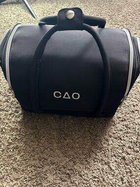 Black Travel Cosmetic Case with Dual Handles